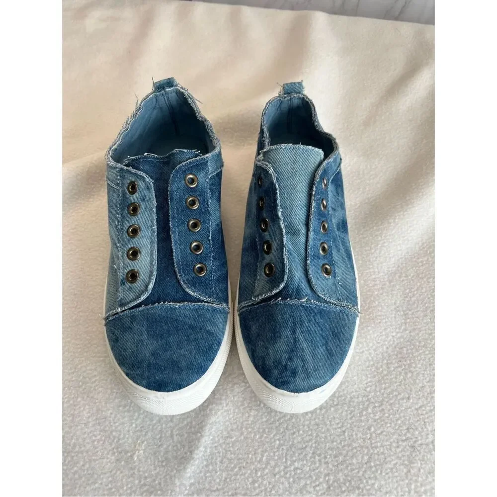 Bamboo Denim Slip on Athletic Shoes